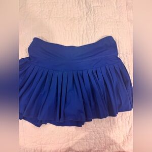 Blue Pleated Gold Hinge Skirt